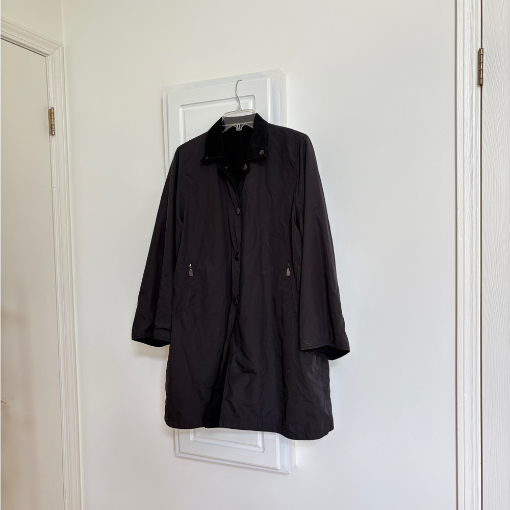 Max Mara Rainwear Reversible Nylon Buttoned Trench Coat